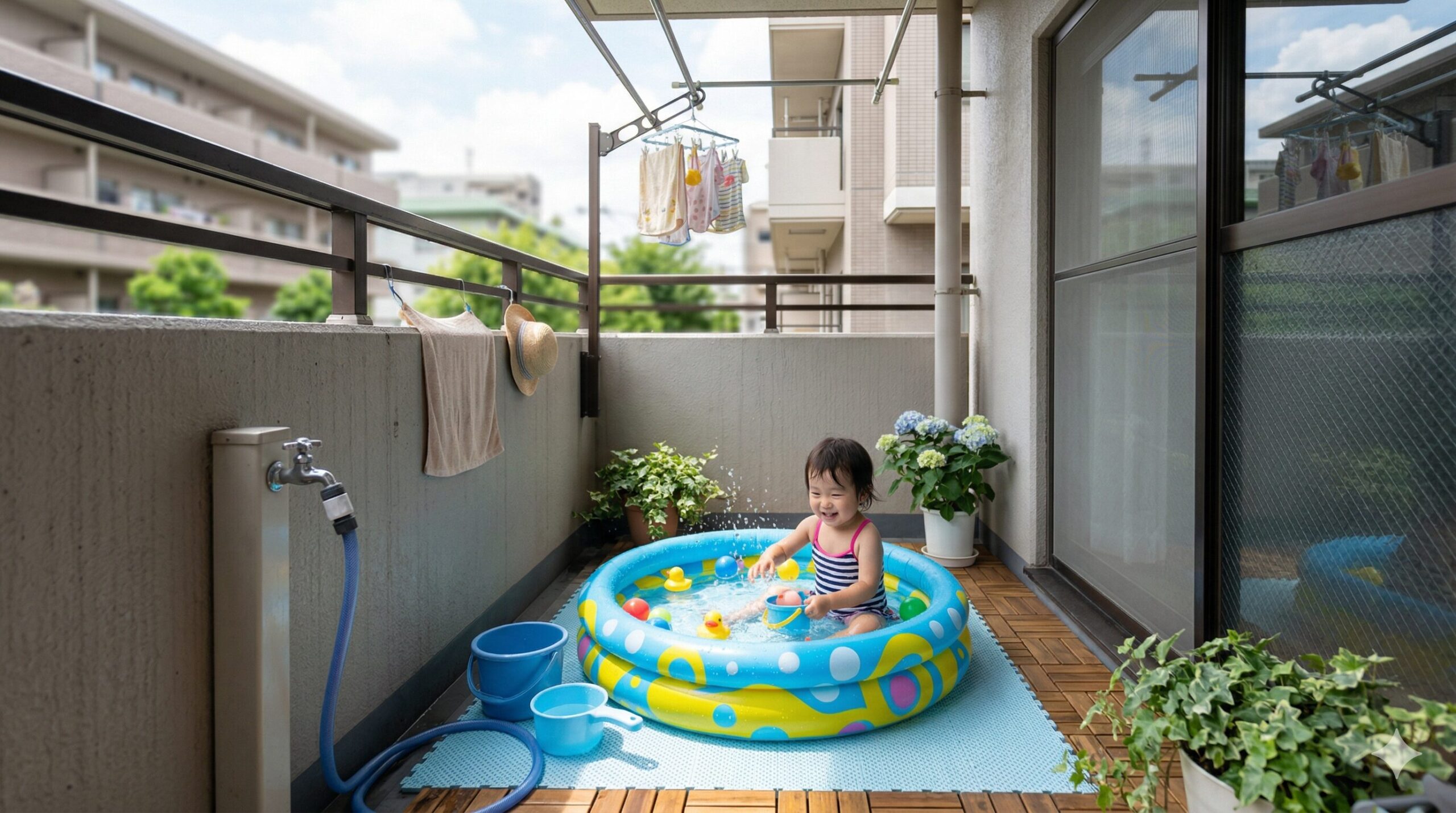 ベランダビニールプールのサイズ選びと注意点！失敗しない設置のコツ