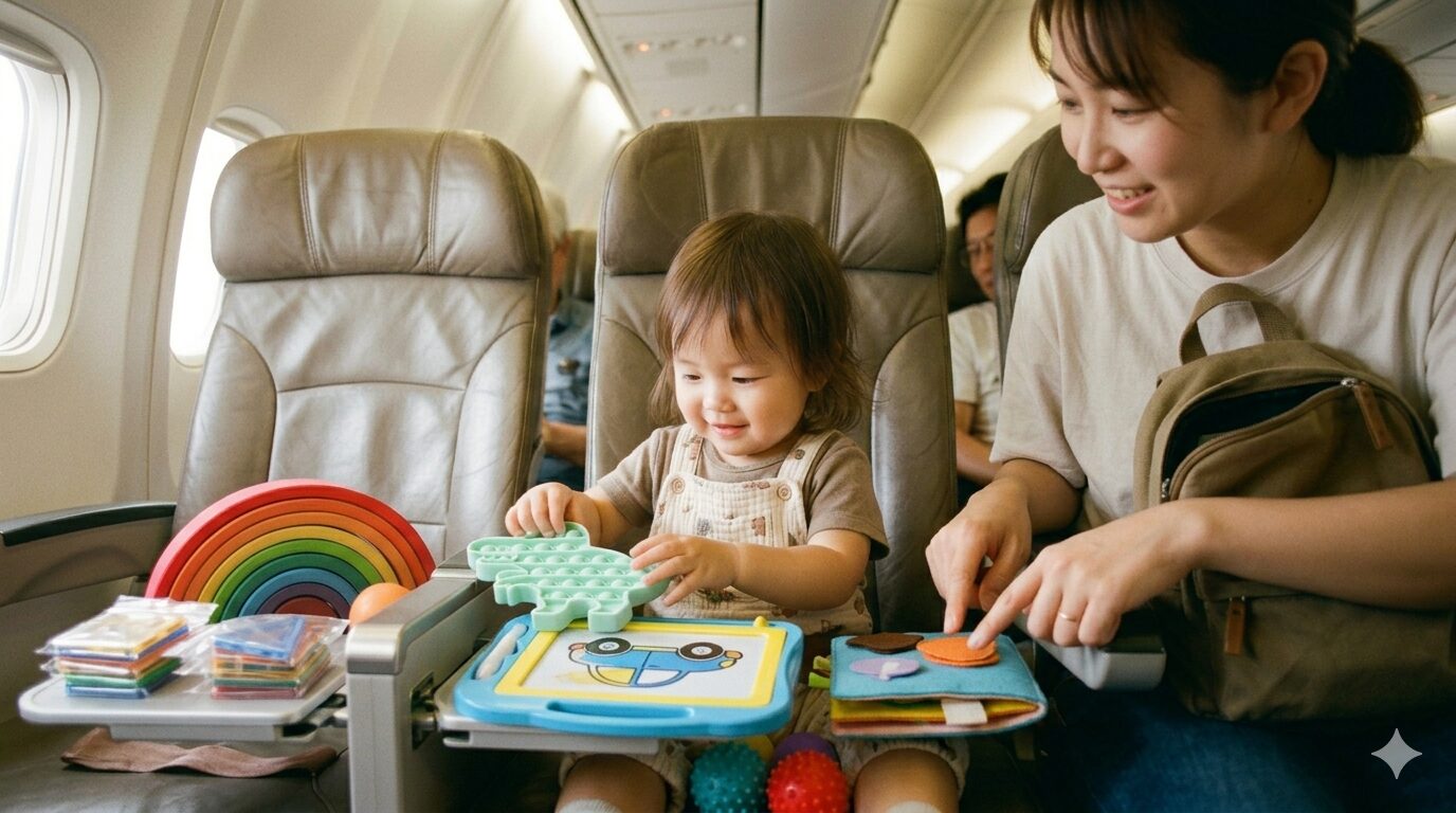 飛行機で1歳が飽きない音が出ないおもちゃ｜静かに遊ぶための選び方と持ち込み方